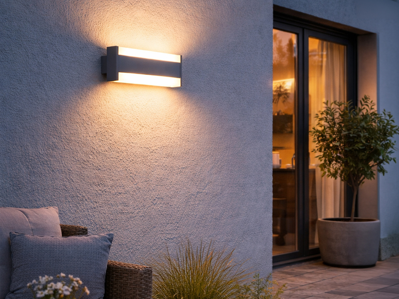 LED Außenwandleuchte DAWSON Up and Down Lichteffekt, Anthrazit Breite 30cm
