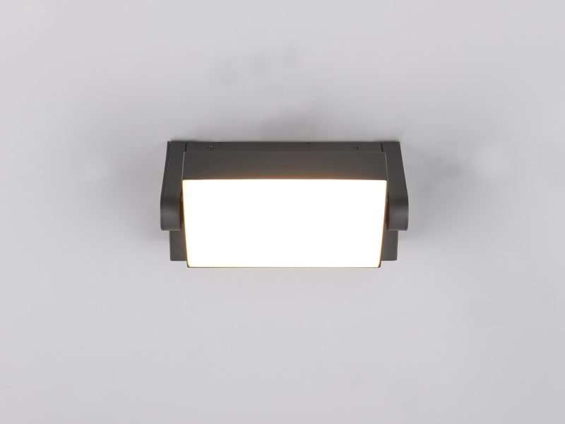 LED Außenwandleuchten 2er SET aus Aluminium in Anthrazit, Breite 20cm