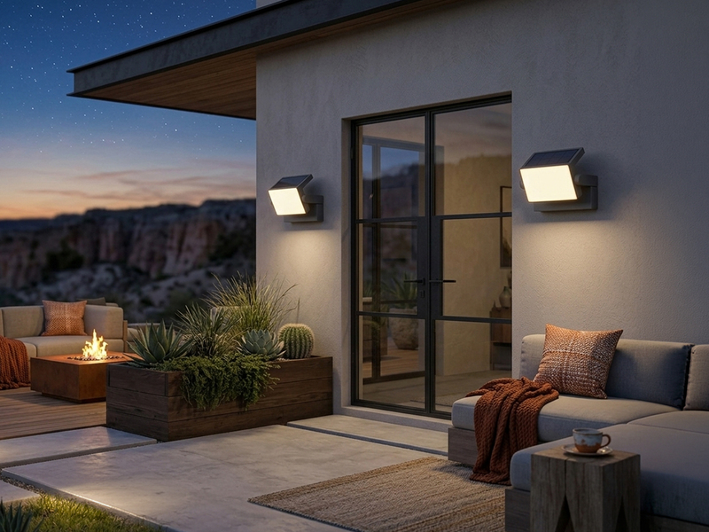LED Außenwandleuchten 2er SET aus Aluminium in Anthrazit, Breite 20cm
