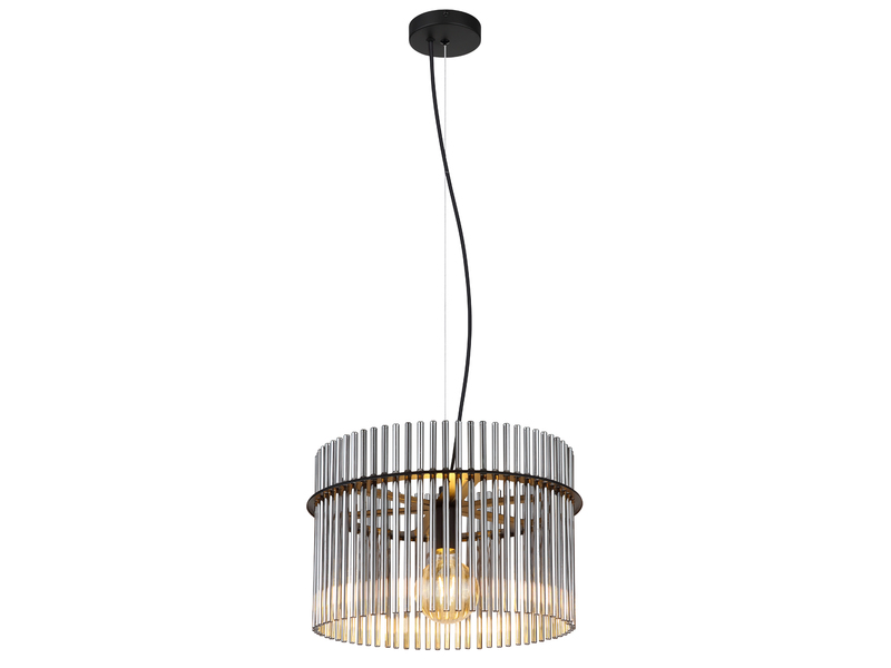 LED Pendelleuchte mit Rauchglas Stäben, Ø 40cm