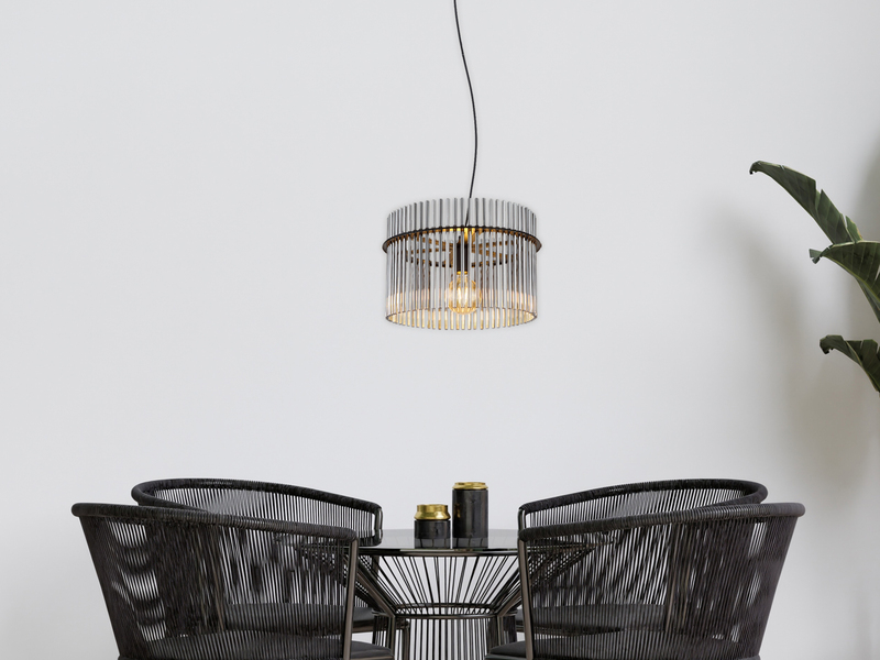 LED Pendelleuchte mit Rauchglas Stäben, Ø 40cm