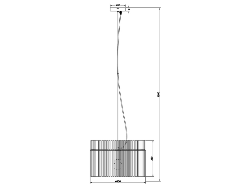 Große LED Pendelleuchte mit Rauchglas Stäben, Ø40cm