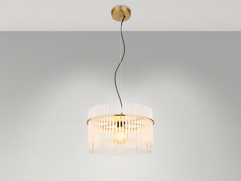 LED Pendelleuchte mit transparenten Echtglas Stäben, Ø 40cm