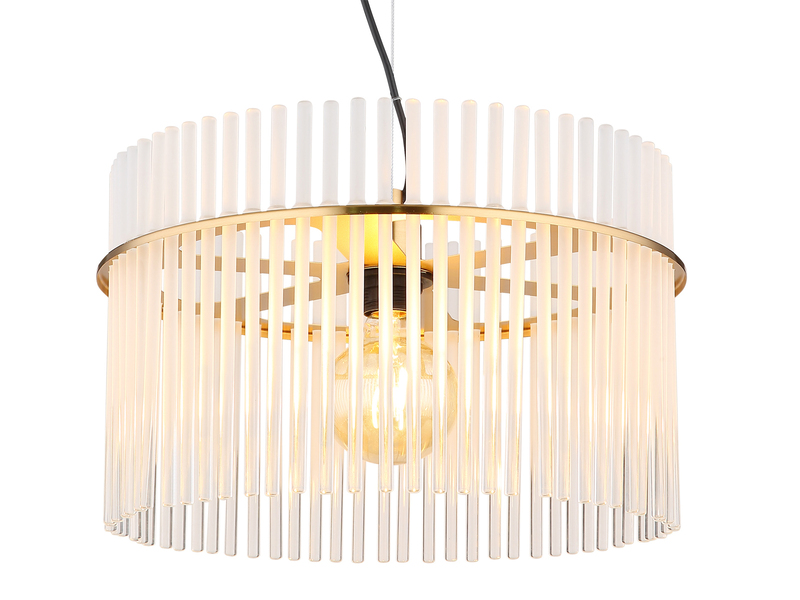 LED Pendelleuchte mit transparenten Echtglas Stäben, Ø 40cm