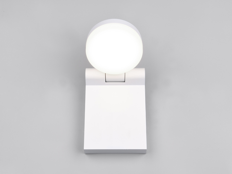 LED Außenwandleuchte ADOUR Leuchtenkopf einstellbar, Weiß Höhe 19cm