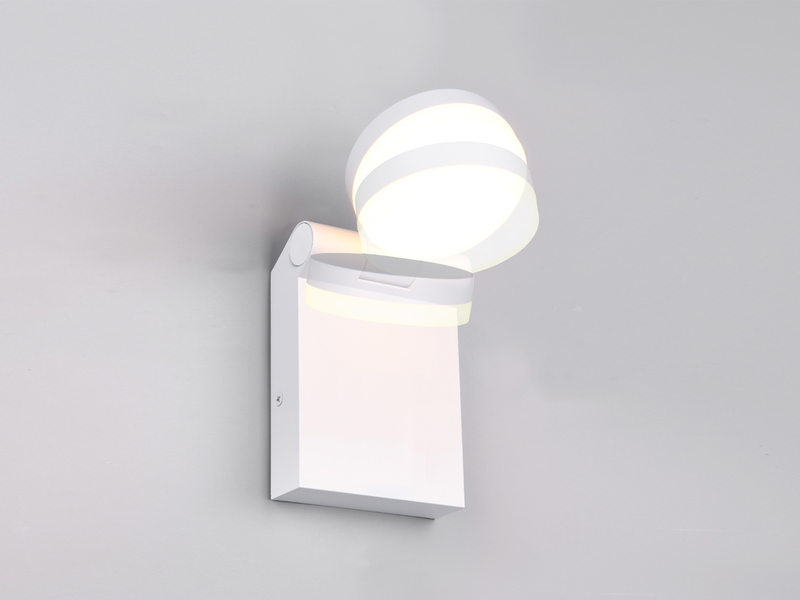 LED Außenwandleuchte ADOUR Leuchtenkopf einstellbar, Weiß Höhe 19cm