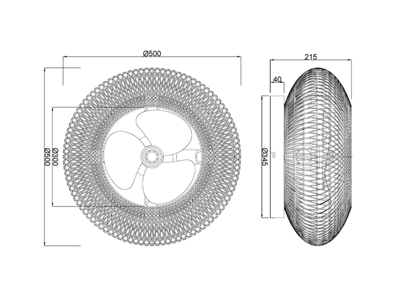 Boho Deckenleuchte LILLESAND mit Ventilator und Fernbedienung, Ø 50cm