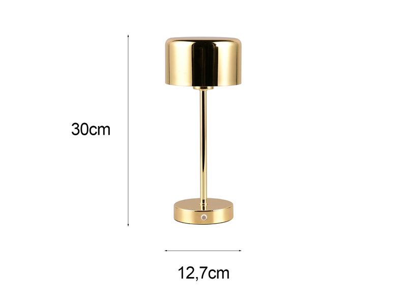 2er SET Akku Tischleuchten, per USB aufladbar dimmbar Messing poliert, Höhe 30cm