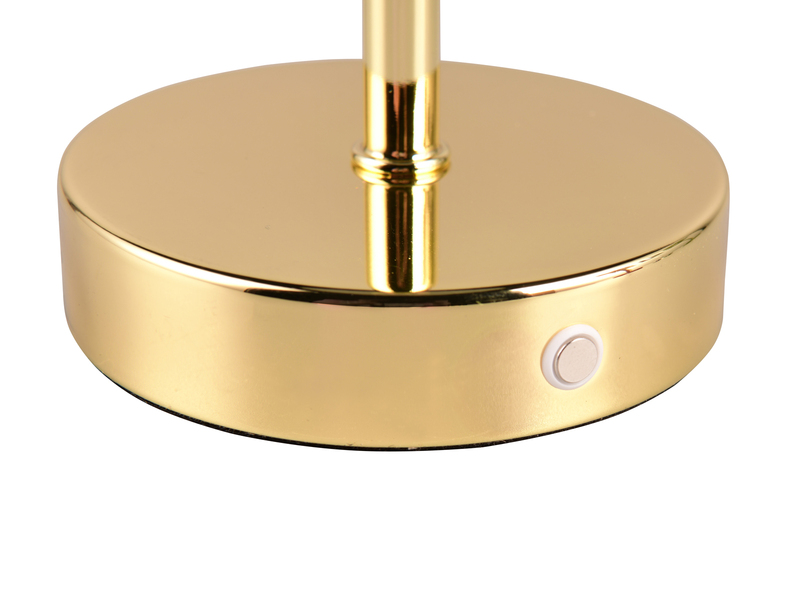 2er SET Akku Tischleuchten, per USB aufladbar dimmbar Messing poliert, Höhe 30cm