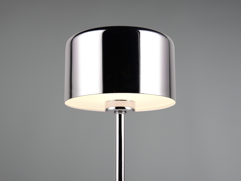 2er SET Akku Tischleuchten, per USB aufladbar, dimmbar, Silber Chrom, Höhe 30cm