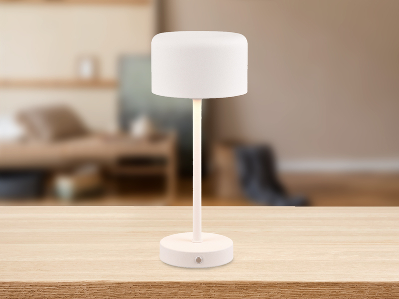 2er SET Akku Tischleuchten, per USB aufladbar, dimmbar, Weiß, Höhe 30cm