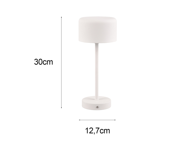 2er SET Akku Tischleuchten, per USB aufladbar, dimmbar, Weiß, Höhe 30cm