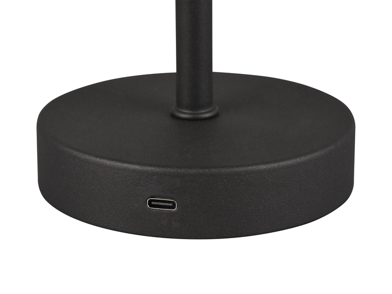 2er SET Akku Tischleuchten, per USB aufladbar, dimmbar, Schwarz, Höhe 30cm