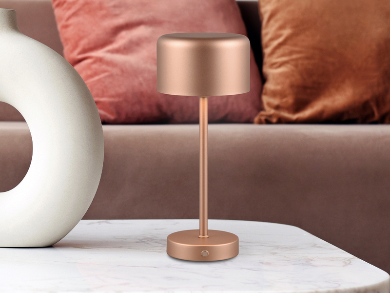 2er SET Akku Tischleuchten, per USB aufladbar, dimmbar, Coffee, Höhe 30cm