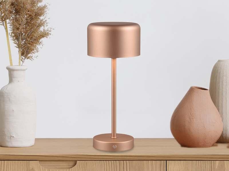 2er SET Akku Tischleuchten, per USB aufladbar, dimmbar, Coffee, Höhe 30cm