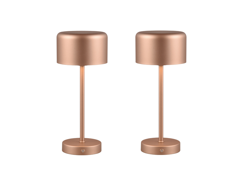 2er SET Akku Tischleuchten, per USB aufladbar, dimmbar, Coffee, Höhe 30cm