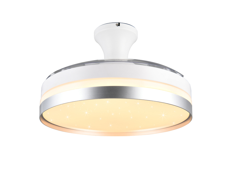 LED Deckenleuchte LINDBERG Grau, mit ausklappbarem Ventilator, Ø 48 - 100cm