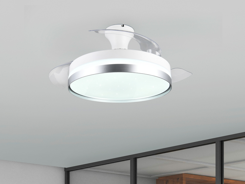 LED Deckenleuchte LINDBERG Grau, mit ausklappbarem Ventilator, Ø 48 - 100cm