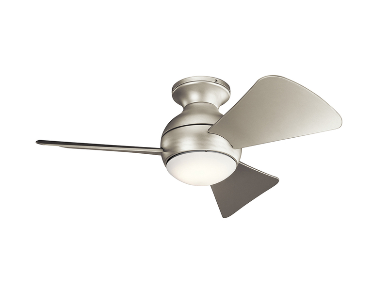 Kleiner Deckenventilator SOLA Ø 86cm Silber, mit Licht - Feuchtraumgeeignet