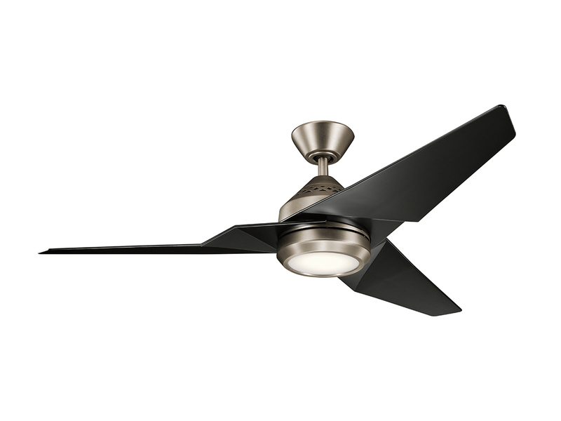 Deckenventilator JADE Ø 152cm mit Licht und Fernbedienung, Schwarz-Silber