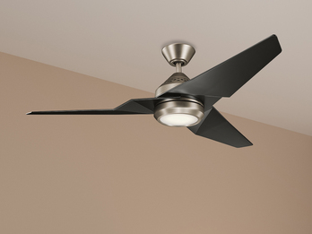 Deckenventilator JADE mit Licht und Fernbedienung, Schwarz-Silber, Ø 152cm