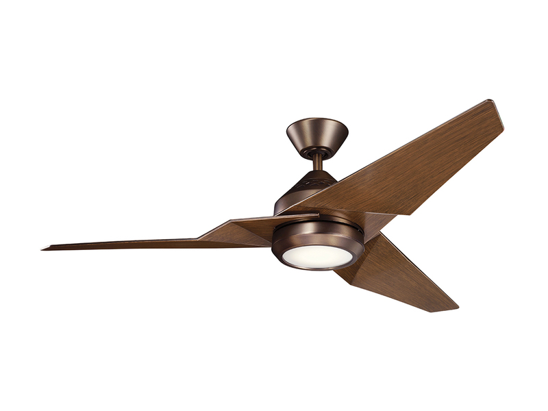 Deckenventilator JADE Ø 152cm mit Licht und Fernbedienung, Bronze-Holzoptik