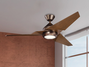 Deckenventilator JADE Ø 152cm mit Licht und Fernbedienung, Bronze-Holzoptik