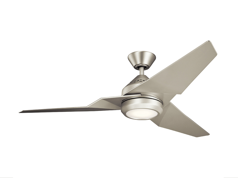 Deckenventilator JADE Ø 152cm mit Licht und Fernbedienung, Silber matt