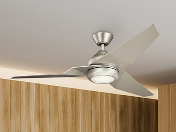 Deckenventilator JADE Ø 152cm mit Licht und Fernbedienung, Silber matt