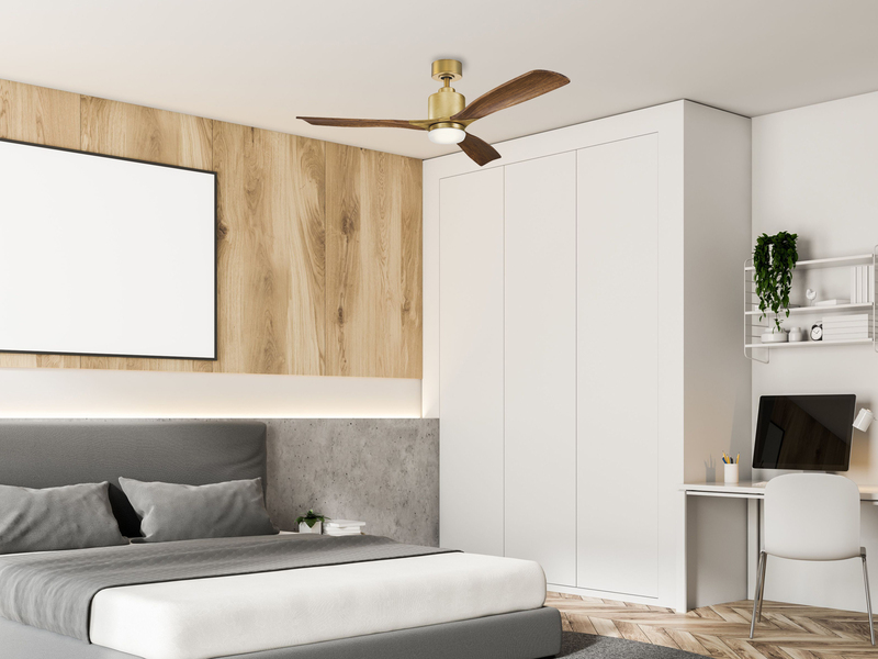 Deckenventilator RIDLEY II Ø 132cm mit Licht und Echtholzflügeln