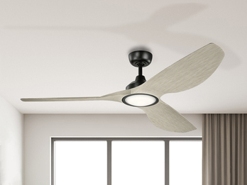 Deckenventilator IMARI mit LED Licht - Flügel in Holzoptik Weiß, Ø 165cm