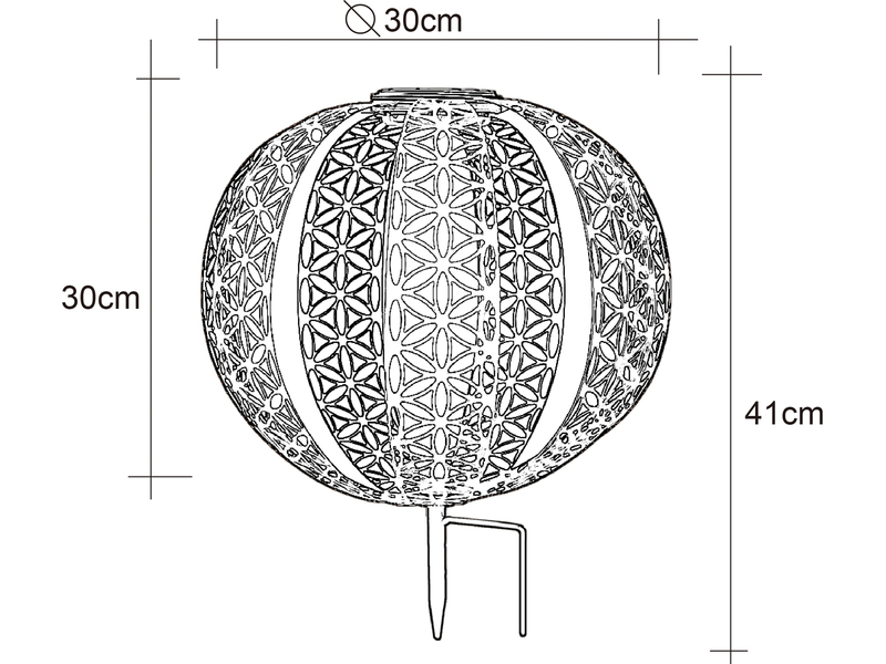 LED Solarkugel aus Metall mit Erdspieß in Silber Gold, Ø30cm