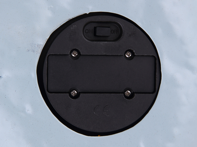 LED Deko Solarleuchte Seerose mit Cracklekugel, Grau Ø25cm