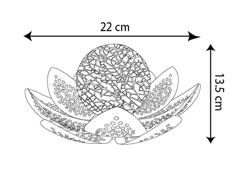 LED Deko Solarleuchte Seerose mit Crackleglas Kugel, Grün-Gold, Ø22cm