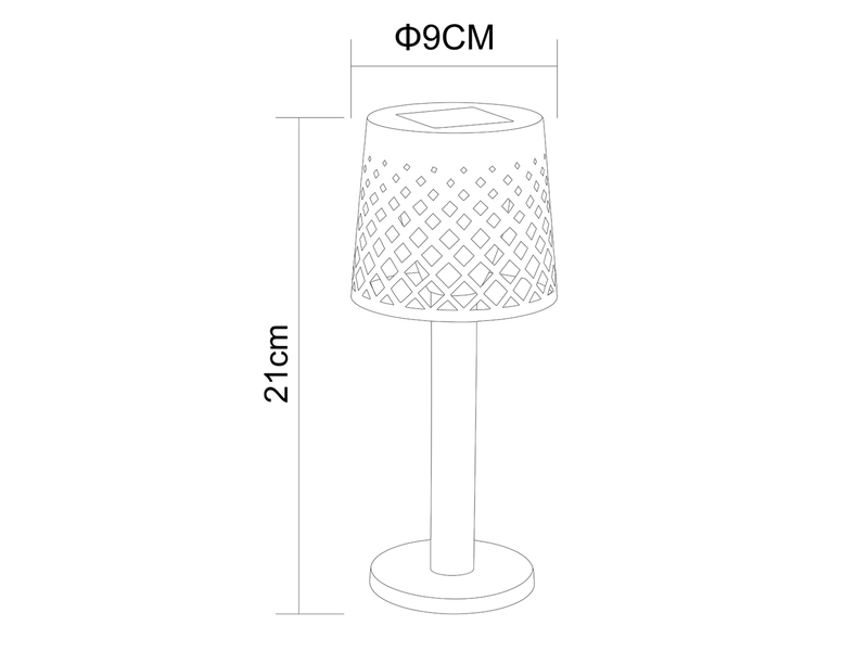 2er Set Kleine LED Outdoor Solar Tischleuchten Gitterschirm Schwarz, Höhe 21cm