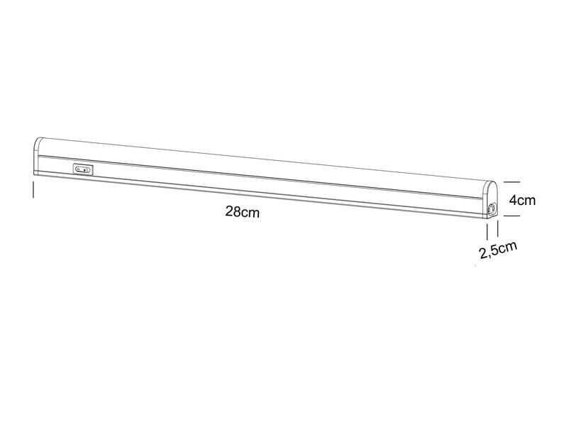 2er SET LED Unterbauleuchten mit Schalter & 230V Direktanschluss, 28cm kurz