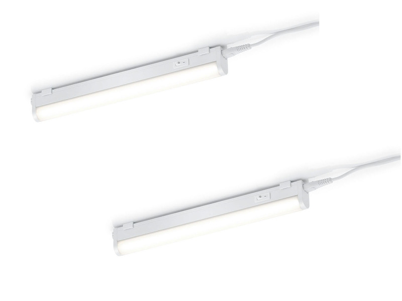 2er SET LED Unterbauleuchten mit Schalter & 230V Direktanschluss, 28cm kurz