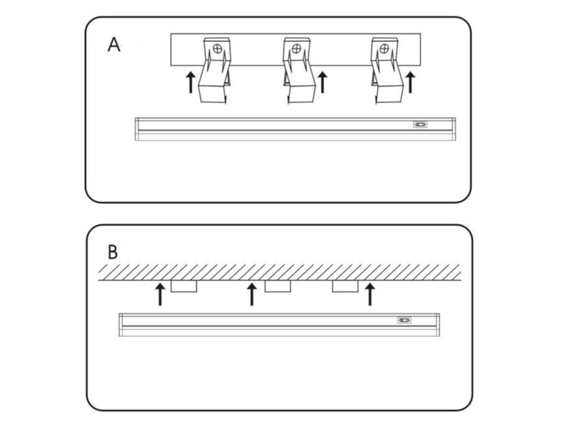 2er SET LED Unterbauleuchten mit Schalter & 230V Direktanschluss, 51cm lang