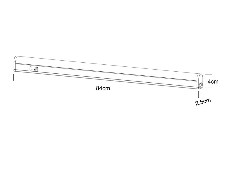 2er SET LED Unterbauleuchten mit Schalter & 230V Direktanschluss, 84cm lang