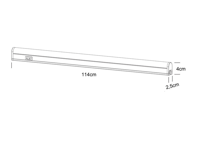 2er SET LED Unterbauleuchten mit Schalter & 230V Direktanschluss, 114cm lang