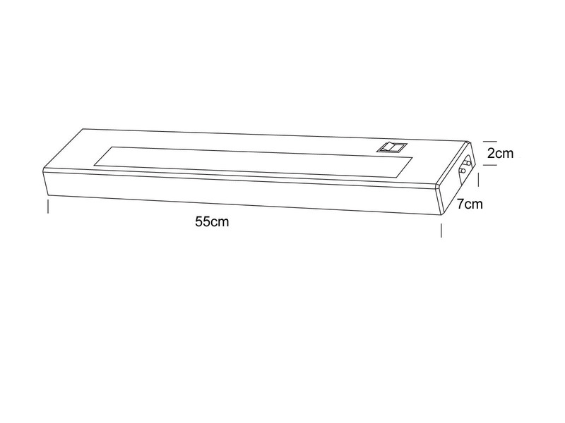 2er SET LED Unterbauleuchten Weiß flach mit 230V Direktanschluss, 55cm lang