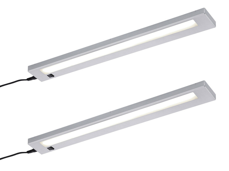 2er SET LED Unterbauleuchten Grau flach mit 230V Direktanschluss, 55cm lang