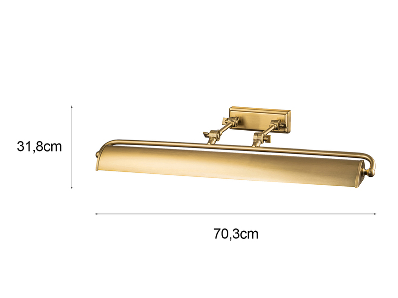 Große Bilderleuchte WINCHFIELD verstellbar, Altmessing Breite 70cm