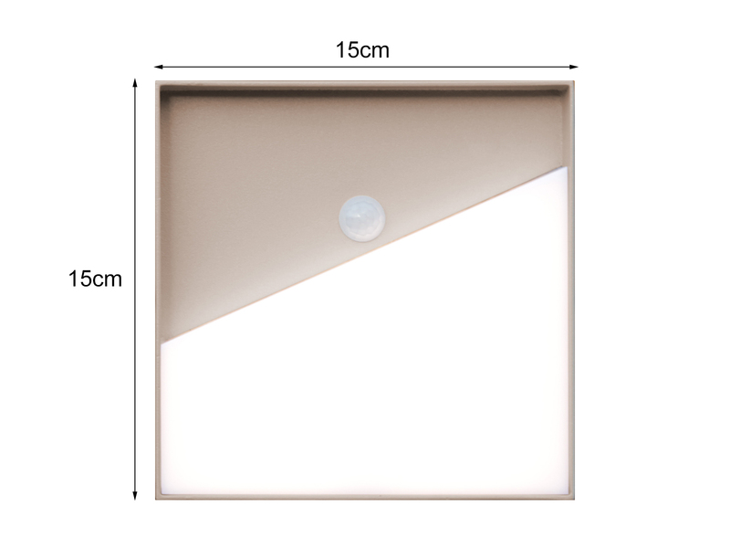 Akku Wandleuchte MEG mit Bewegungsmelder für Innen & Außen, zum Kleben, 15cm