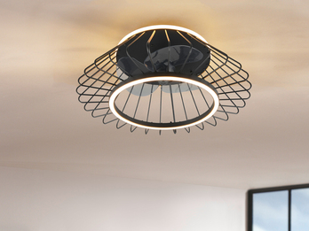 LED Deckenleuchte KARLSBORG mit Ventilator und Gitter Lampenschirm Ø 50cm