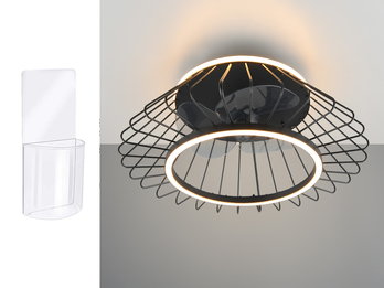 LED Deckenleuchte mit Ventilator und Gitter Lampenschirm Ø 50cm