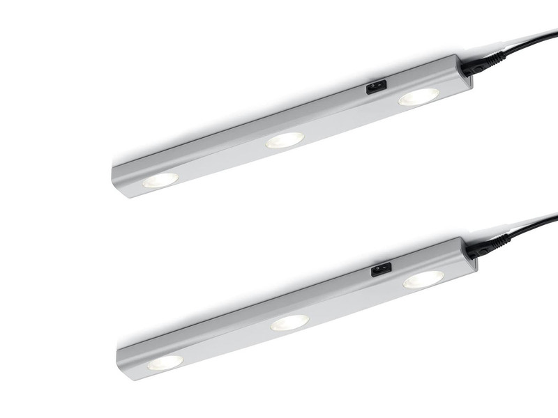 2er SET LED Unterbauleuchten flach mit 230V Direktanschluss, Länge 40cm