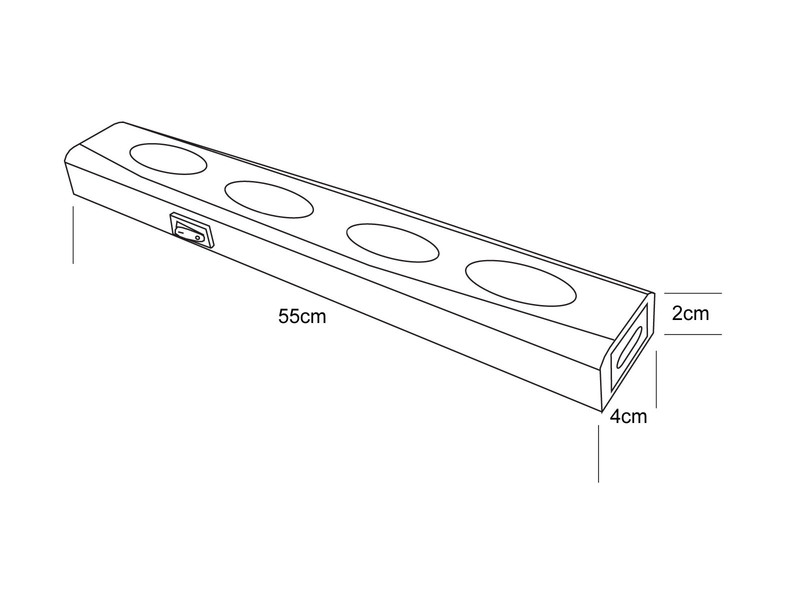 2er SET LED Unterbauleuchten Weiß flach mit 230V Direktanschluss, 55cm lang