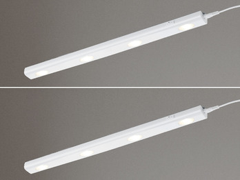 2er SET LED Unterbauleuchten Weiß flach mit 230V Direktanschluss, 55cm lang