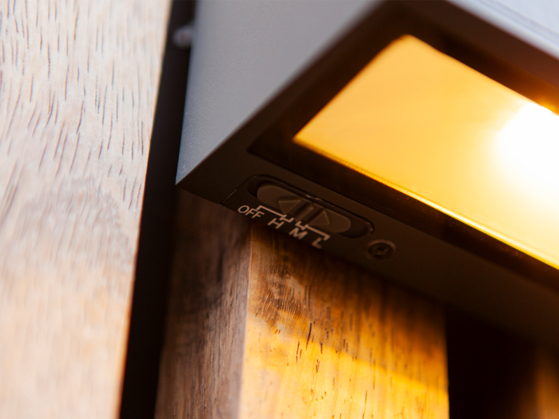 HYBRID LED Außenwandleuchte INKA, Solar & Strom 230V, Anthrazit 18cm breit